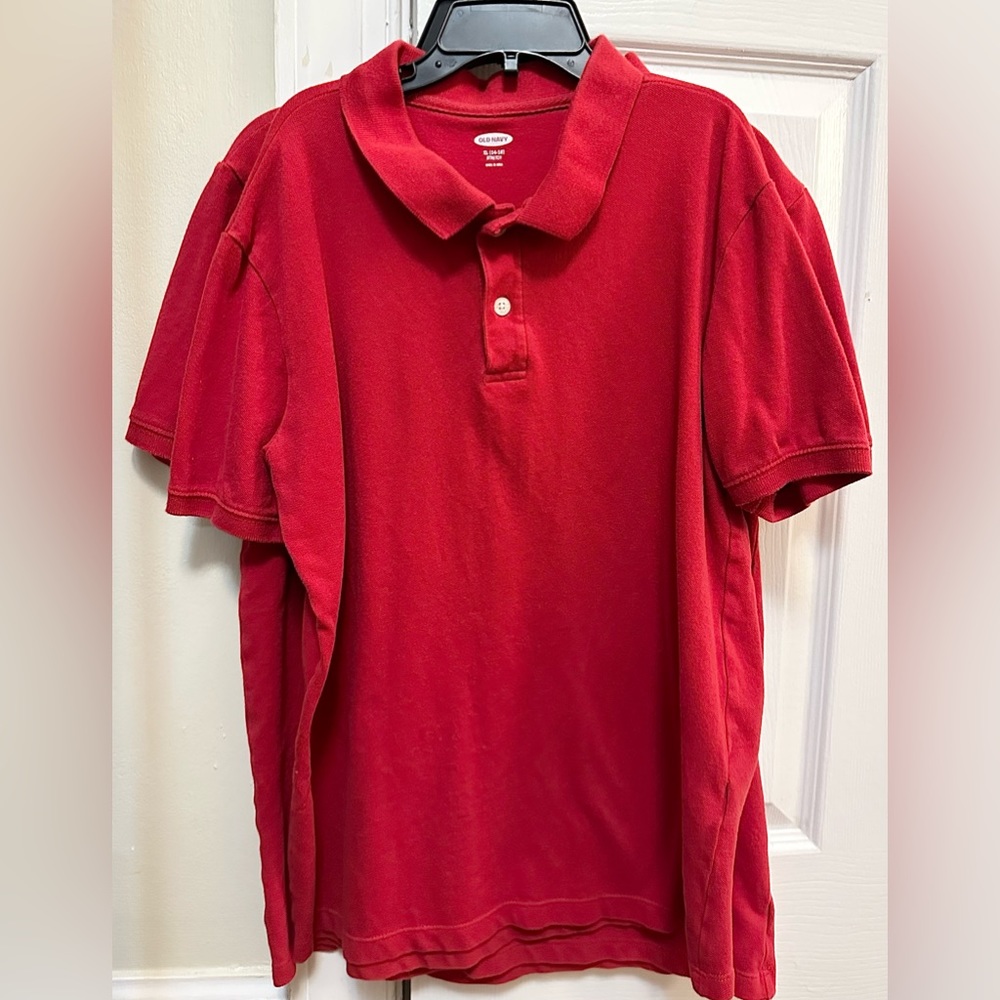 Set of 2 red polo uniform shirts. Size 14-16.